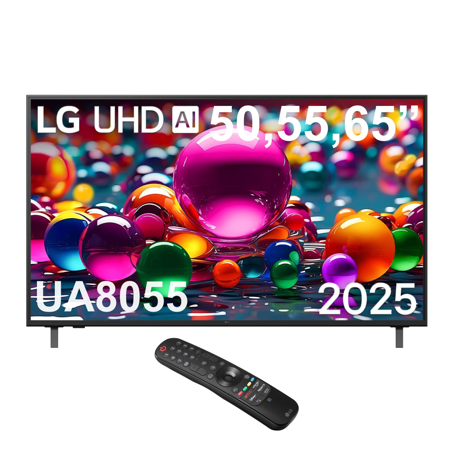 TV LG 50,55,65" UHD AI 4K – Fútbol con colores reales y detalle superior - UA8055PSA